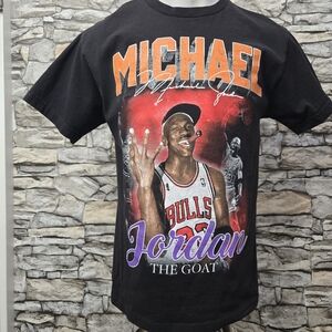 Black and Orange Short Sleeve Basketball Tee